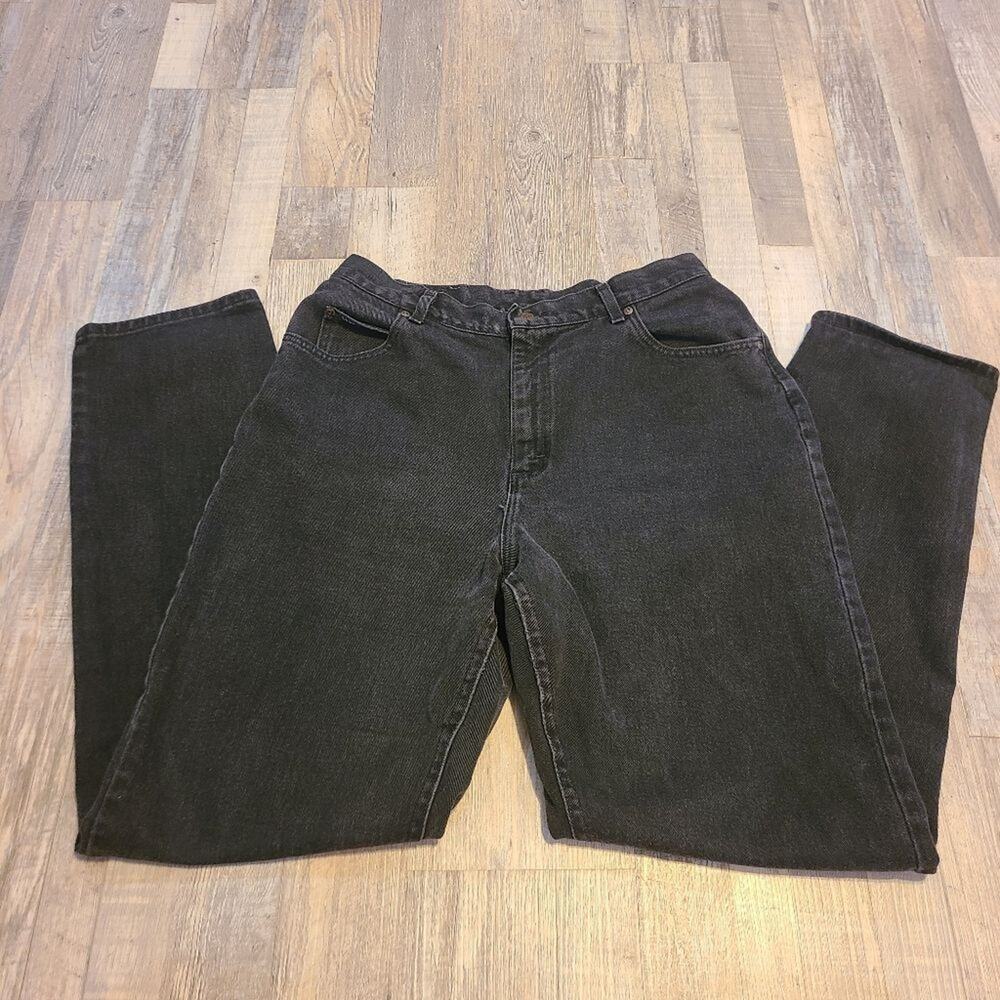 𝅺Lee originals size 16L womens straight leg black denim jeans